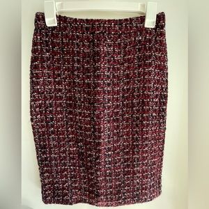 J. Crew Pencil Skirt Size 0 with Navy and Maroon
